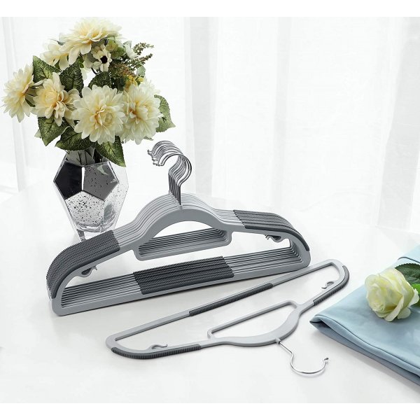 Kleshenger, plast, 42 cm, 30-pakning - Grå Kleshenger, plast, 42 cm, 30-pakning - Grå