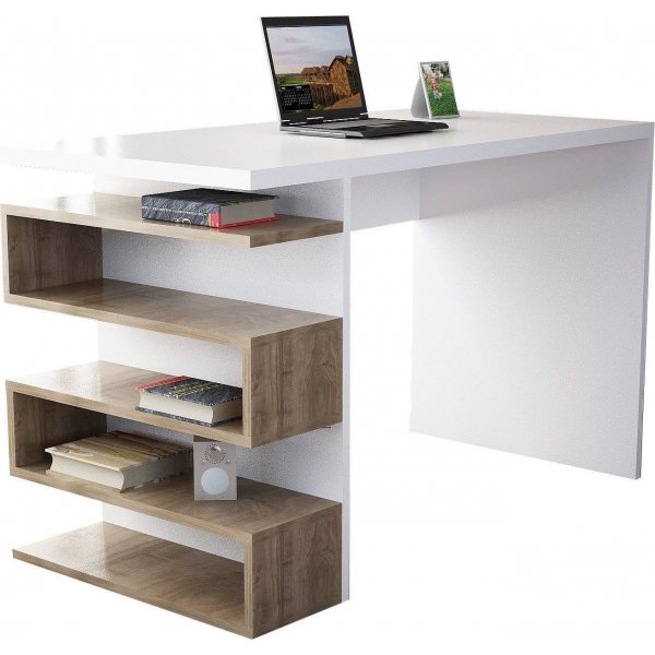 Snake skrivebord - Hvit/valnøtt Snake skrivebord - Hvit/valnøtt