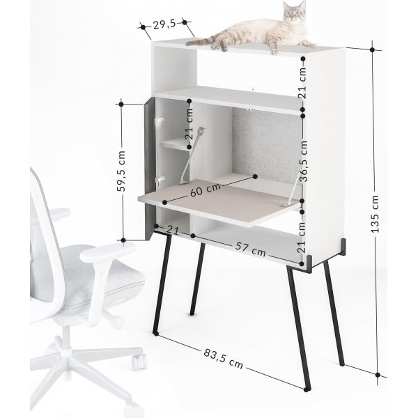 Tatti skap - Lys mokka/hvit/antrasitt