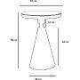 Kalk sidebord 42 cm - Hvit/svart