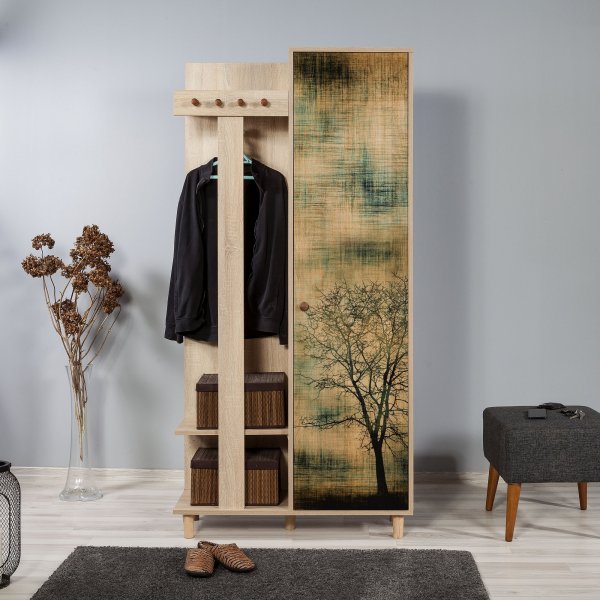 Garmanto hallmøbler 90 cm - Sonoma eik/bilde Garmanto hallmøbler 90 cm - Sonoma eik/bilde