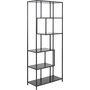 Seaford bokhylle asymmetrisk 77x185 cm - Ask/svart