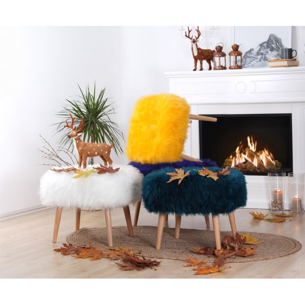 Hjortepuff - Hvit Hjortepuff - Hvit