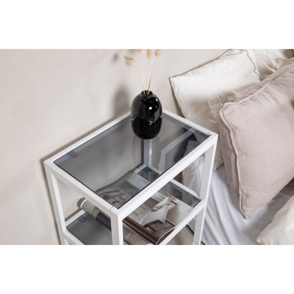 Korsbacken nattbord - Hvit/grå Korsbacken nattbord - Hvit/grå