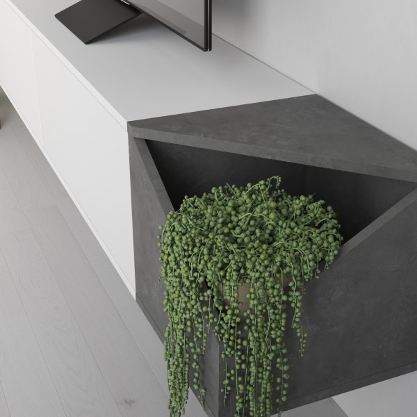 Aulos mediabenk - Hvit/grå Aulos mediabenk - Hvit/grå