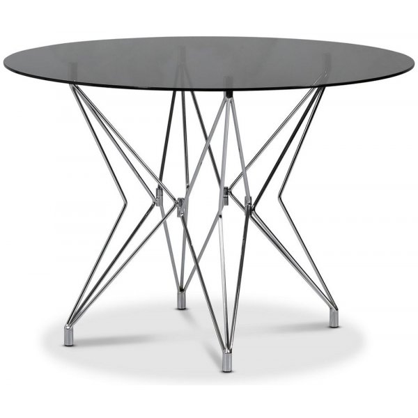 Zoo spisebord 106 cm - Krom / Tonet glass
