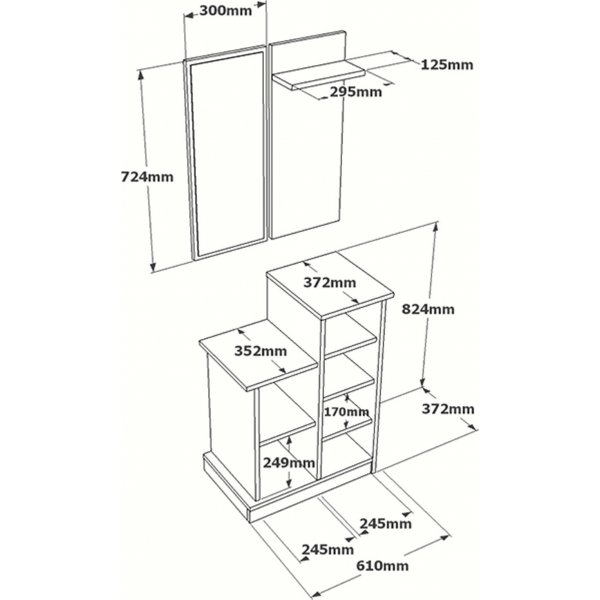 Charlotte gangm�bel - Valn�tt/svart