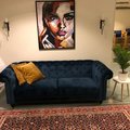Kundebilde Chesterfield Royal 3-seters sofa - Mørkeblå fløyel
