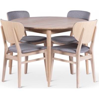 Odense spisebord 110-150x110 cm med 4 Fr stoler
