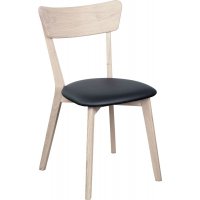 Amino stol - Hvit pigmentert / Sort øko-lær