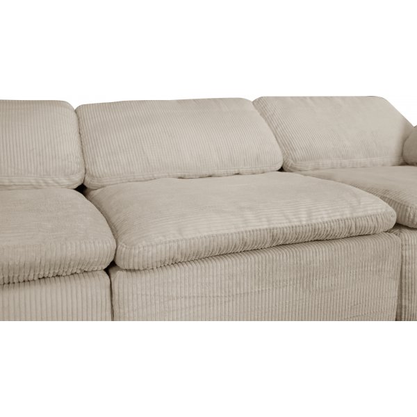 Modulsofa 320 cm i beige kordfløyel - Vera Modulsofa 320 cm i beige kordfløyel - Vera