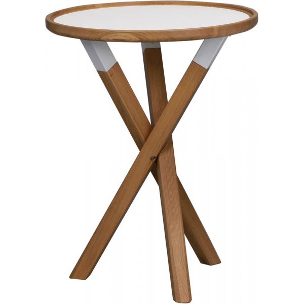 Morris lampebord 50 cm - Hvit/eik