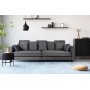 Brandy Lounge - 4-seters sofa XL (slvgr flyel) + Tekstilrens for mbler