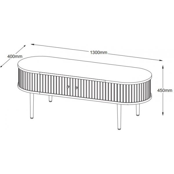 Slide media benk - Brunlakkert eik Slide media benk - Brunlakkert eik