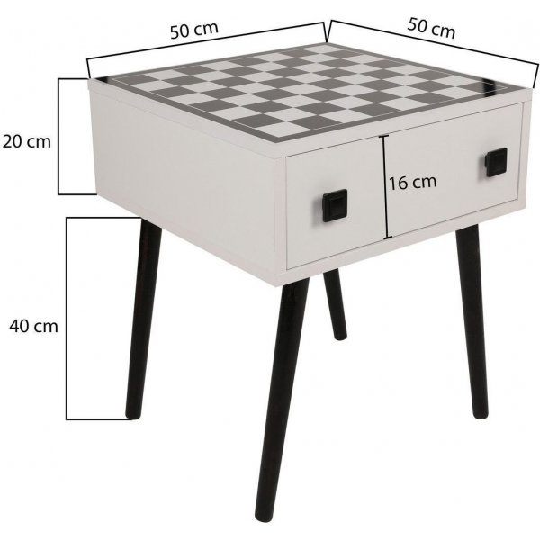Chesso sjakkbord - Hvit/svart Chesso sjakkbord - Hvit/svart