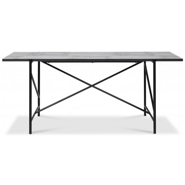 Portland spisebord 180 cm - Marmorm�nster/svart