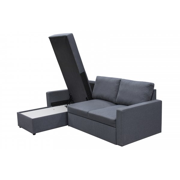 Dream divansofa med sengefunksjon og oppbevaring - Mørk grå Dream divansofa med sengefunksjon og oppbevaring - Mørk grå