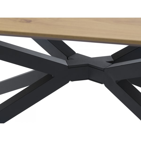 Lapis spisebord med kryssben 160 x 90 cm - Eik laminat/sort Lapis spisebord med kryssben 160 x 90 cm - Eik laminat/sort