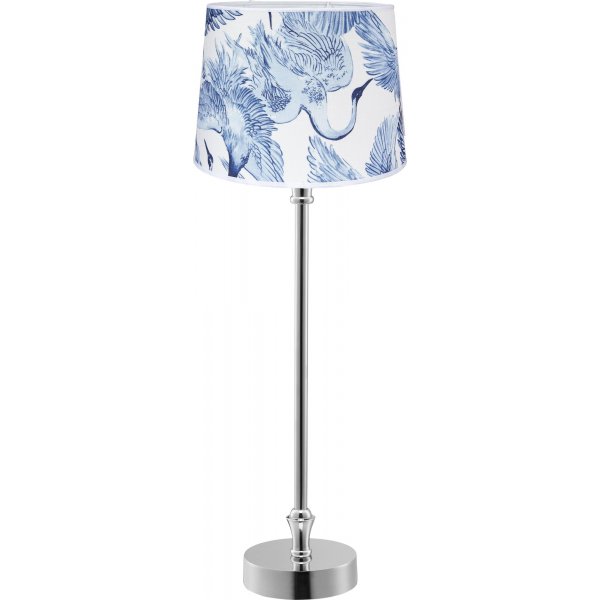 Liam bordlampe - Hvit/bl/krom - 59 cm