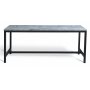 Texas spisegruppe med 6 Texas spisestoler Sort PU + Texas spisebord i betong 180x90 cm