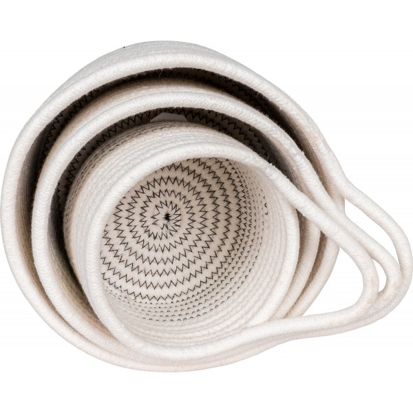 Kurvsett med 3 - Hvit/grå Kurvsett med 3 - Hvit/grå