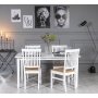 Gs spisegruppe: Bord 150 cm inkludert 4 Fr stoler - Eik/hvit