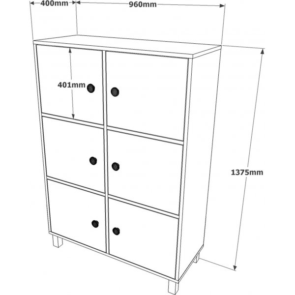 Vilamo skap 48 - Furu/antrasitt