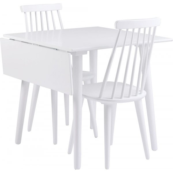 Dalsland klaffebord 80-105 cm - Hvitt