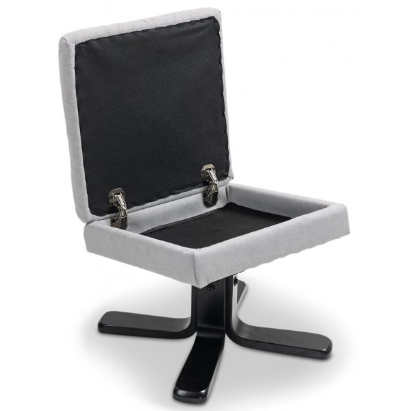 Duva recliner lenestol med fotskammel - Grtt stoff