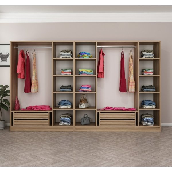 Cavolo garderobeskap 315x52x210 cm, variant B - Brun Cavolo garderobeskap 315x52x210 cm, variant B - Brun