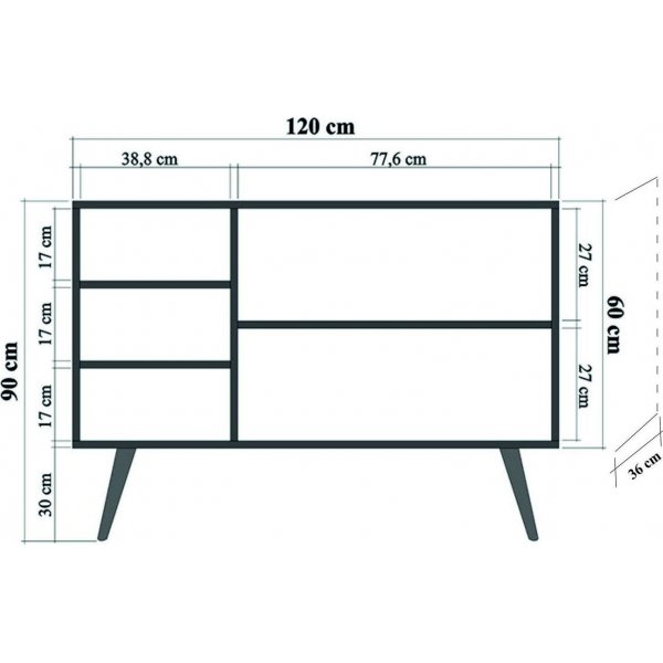 Mega skjenk, mosaikk - Sonoma eik Mega skjenk, mosaikk - Sonoma eik