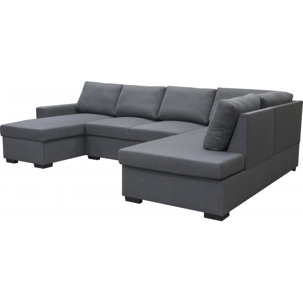 Sofa U-formet sofa 309 cm mørkegrå stoff - Solna + Tekstilrens for møbler Sofa U-formet sofa 309 cm mørkegrå stoff - Solna + Tekstilrens for møbler