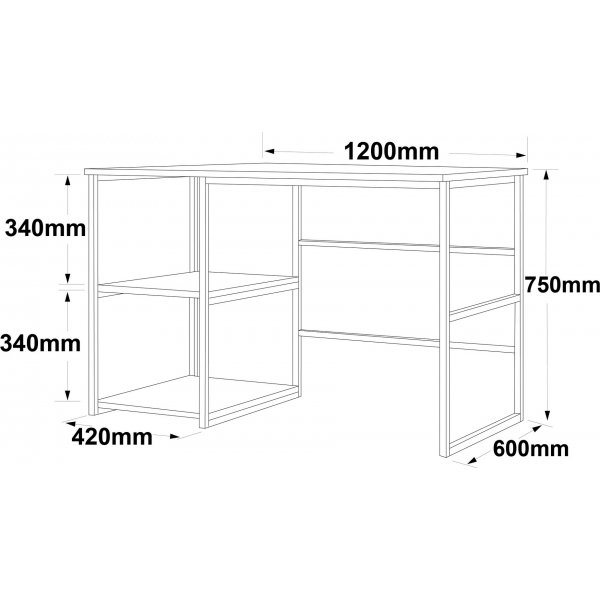Voyage skrivebord 23, 120 x 60 cm - Hvit/gull Voyage skrivebord 23, 120 x 60 cm - Hvit/gull