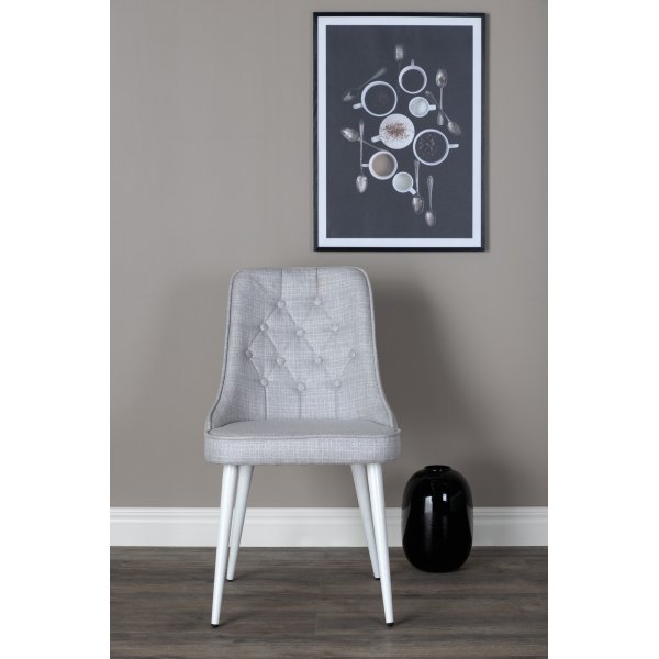 Alice Deluxe spisestol - Lysegr/hvit