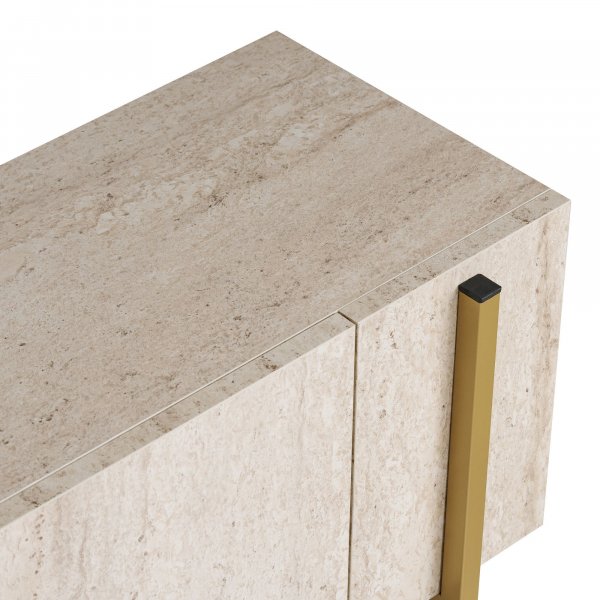 TV-stativ Nemming 180 cm - Travertin/gull