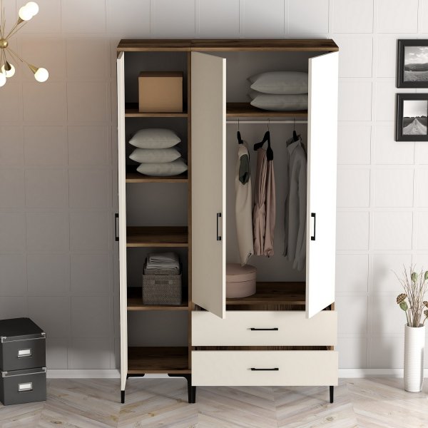 Garderobe Kumsal i Valnøtt/krem - 120 cm Garderobe Kumsal i Valnøtt/krem - 120 cm