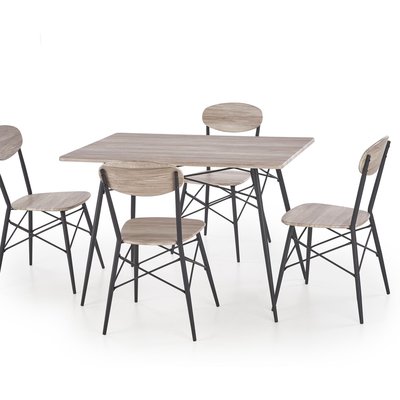 Arne spisebord med 4 stoler - Svart/sanremo eik