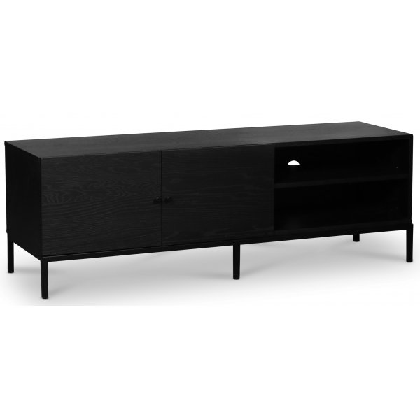 Stilo V.2 mediabenk - Svartvasket / Svart metall