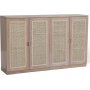 Level sideboard med drer i rotting B140 cm - Whitewash
