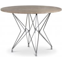 Zoo spisebord Ø105 cm - Krom / Beige Empradore Zoo spisebord Ø105 cm - Krom / Beige Empradore