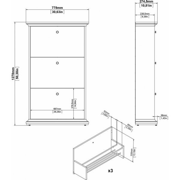 Paris skoskap - Hvit
