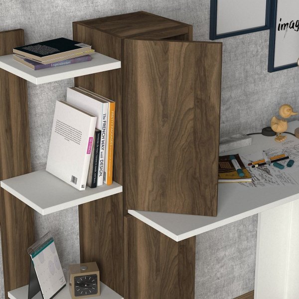 Gina skrivebord - Hvit/valnøtt Gina skrivebord - Hvit/valnøtt