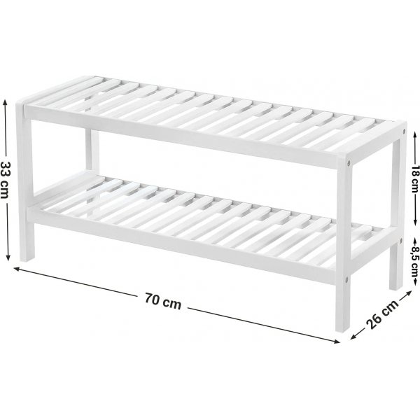 Japonica skohylle 70 x 33 cm - Hvit