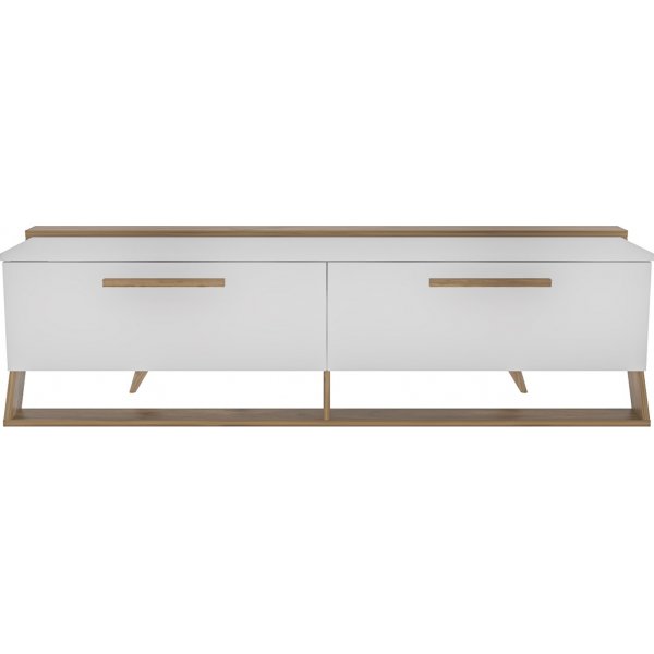 Astryd mediabenk - Hvit/valnøtt Astryd mediabenk - Hvit/valnøtt