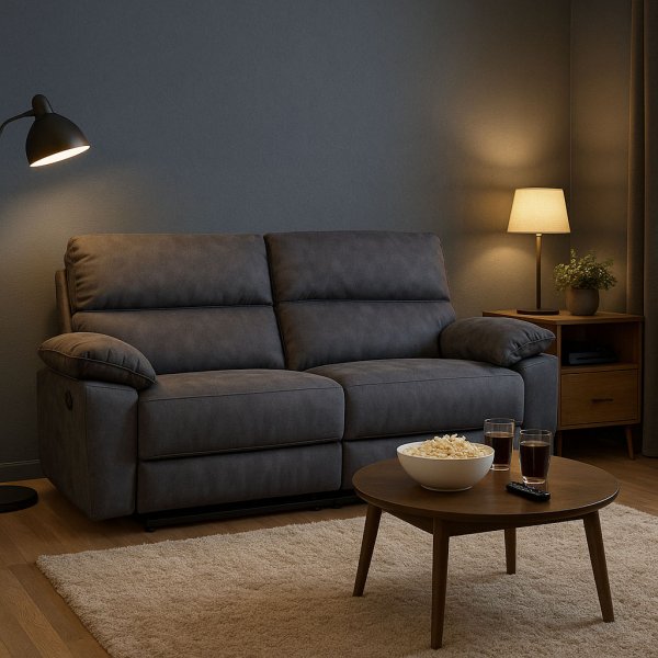 2-seters lenestolsofa ekstra bred i grtt - 197 cm