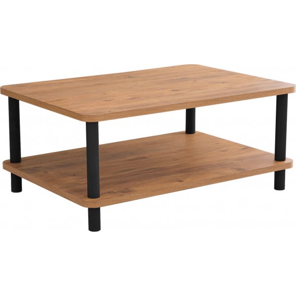 Roga salongbord 100 x 70 cm - Sort/furu