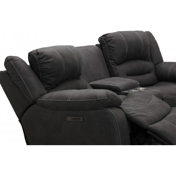 Cinema elektrisk 2-seters sofa med justerbar nakkestøtte - Grå Cinema elektrisk 2-seters sofa med justerbar nakkestøtte - Grå