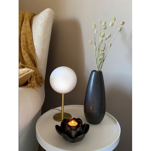 Bordlampe Molekyl - Matt messing / hvit