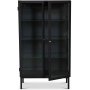 Cliff vitrineskap i metall (highboard) - Svart / Klarglass