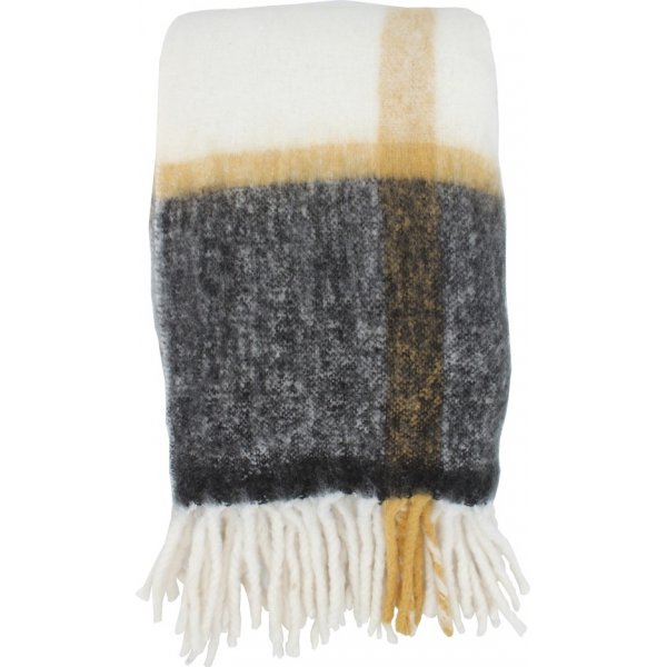 Remi pledd 130 x 170 cm - Offwhite/Gr